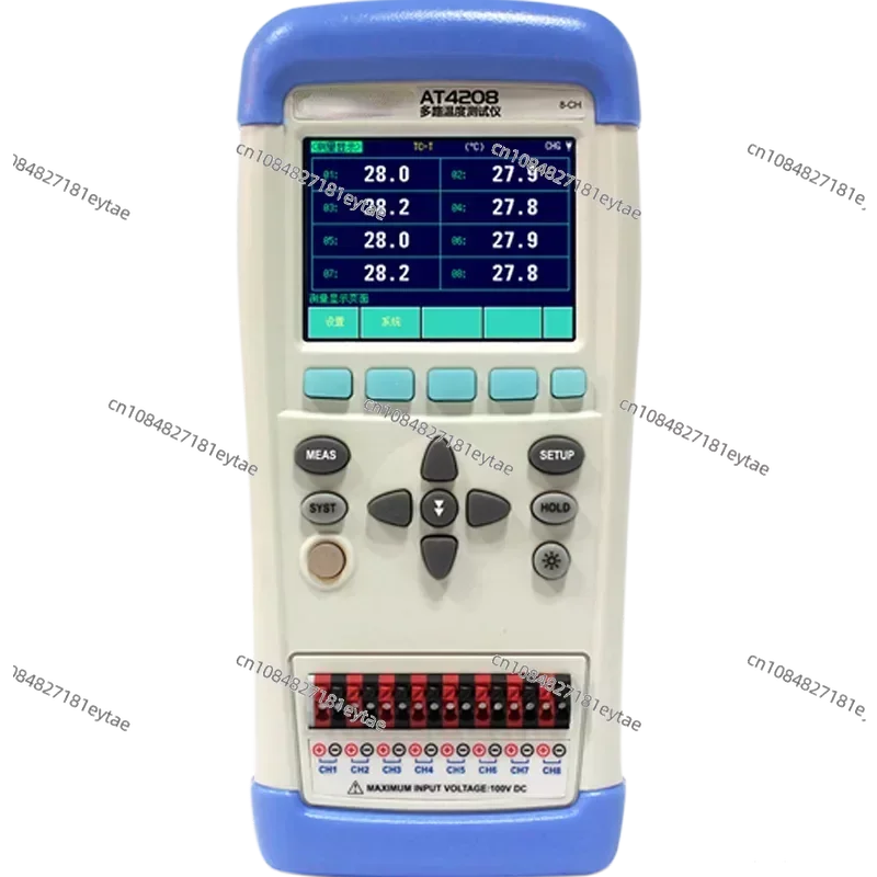 AT4208 Multi-channel Industrial Temperature Data Logger with 3.5 Inches TFT-LCD Display