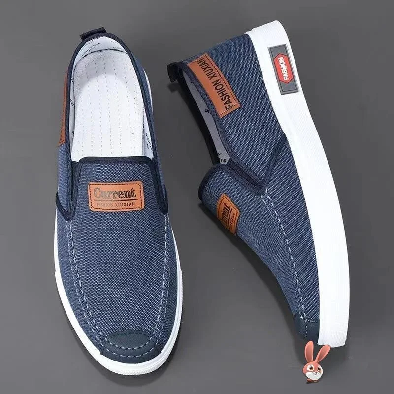 

Men's Spring Autumn Breathable Canvas Sneakers Trendy Versatile Sports Casual Shoes Old Beijing Cloth Shoes Lazy Man Shoes
