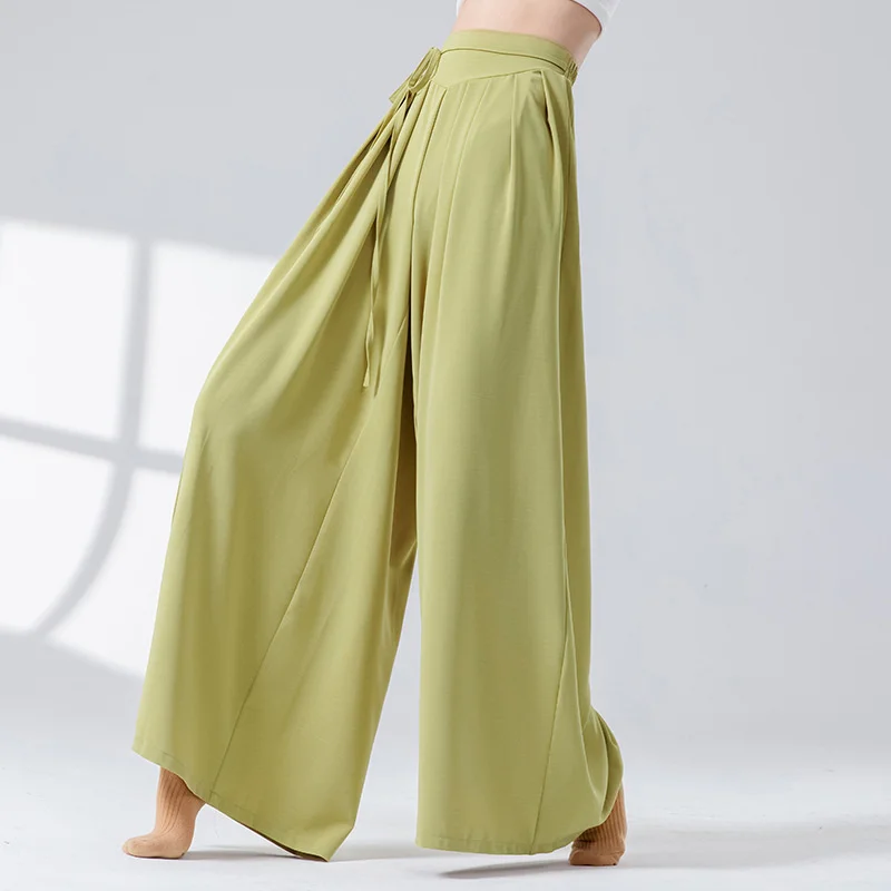 Damska spódnica do tańca, spodnie, strój sceniczny, klasyczny, nowoczesny, narodowy, dla tancerki, do ćwiczeń, kuloty, szerokie nogawki, zwiewny, Hanfu, ludowy, na pokaz ciała.