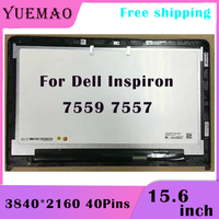 For Dell Inspiron 15 7559 7557 P57F P57F002 15.6 inch 4K Touch LCD Screen Assembly+Bezel LP156UD2-SPA1 3840x2160 40 Pins