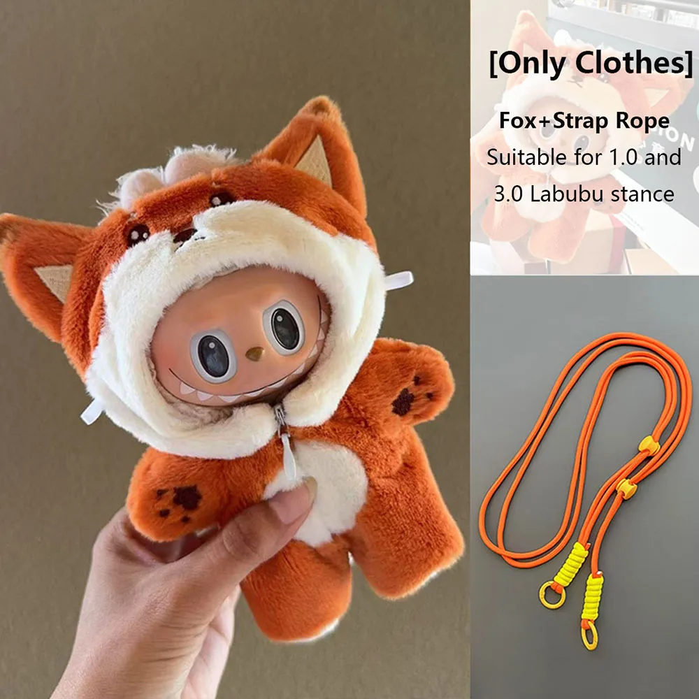 Ropa Para Labubu De 17 Cm – Trajes De Animales De Felpa (Abeja, Mono, Cerdo, Dinosaurio, Rana, Tiburón) – Conjuntos Adorables Para Muñecas