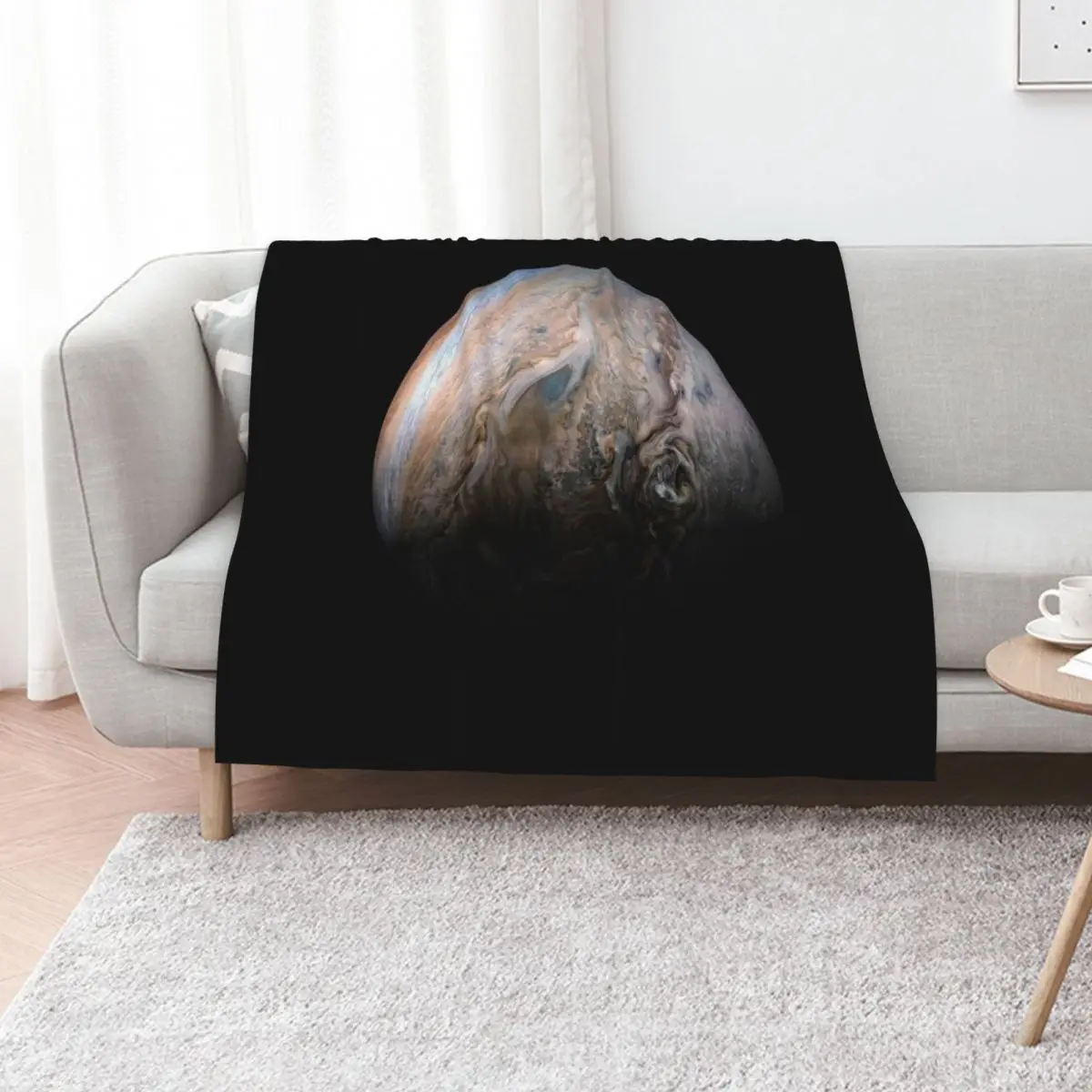 Jupiter's stormy Northern hemisphere Jovian Jet stream detail Throw Blanket Soft Big Large Luxury Throw Multi-Purpose Blankets