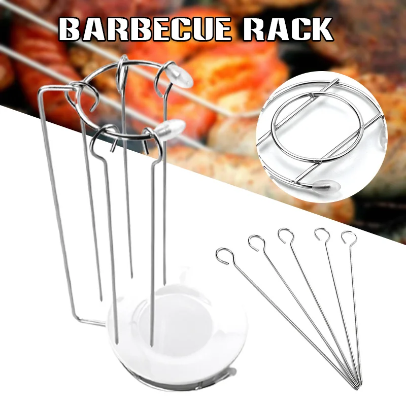 Stainless Steel Barbecue Hanging Rack Multifunctional Practical Easy To Clean Skewers Of Fragrant Skewers Hanging Barbecue Rack