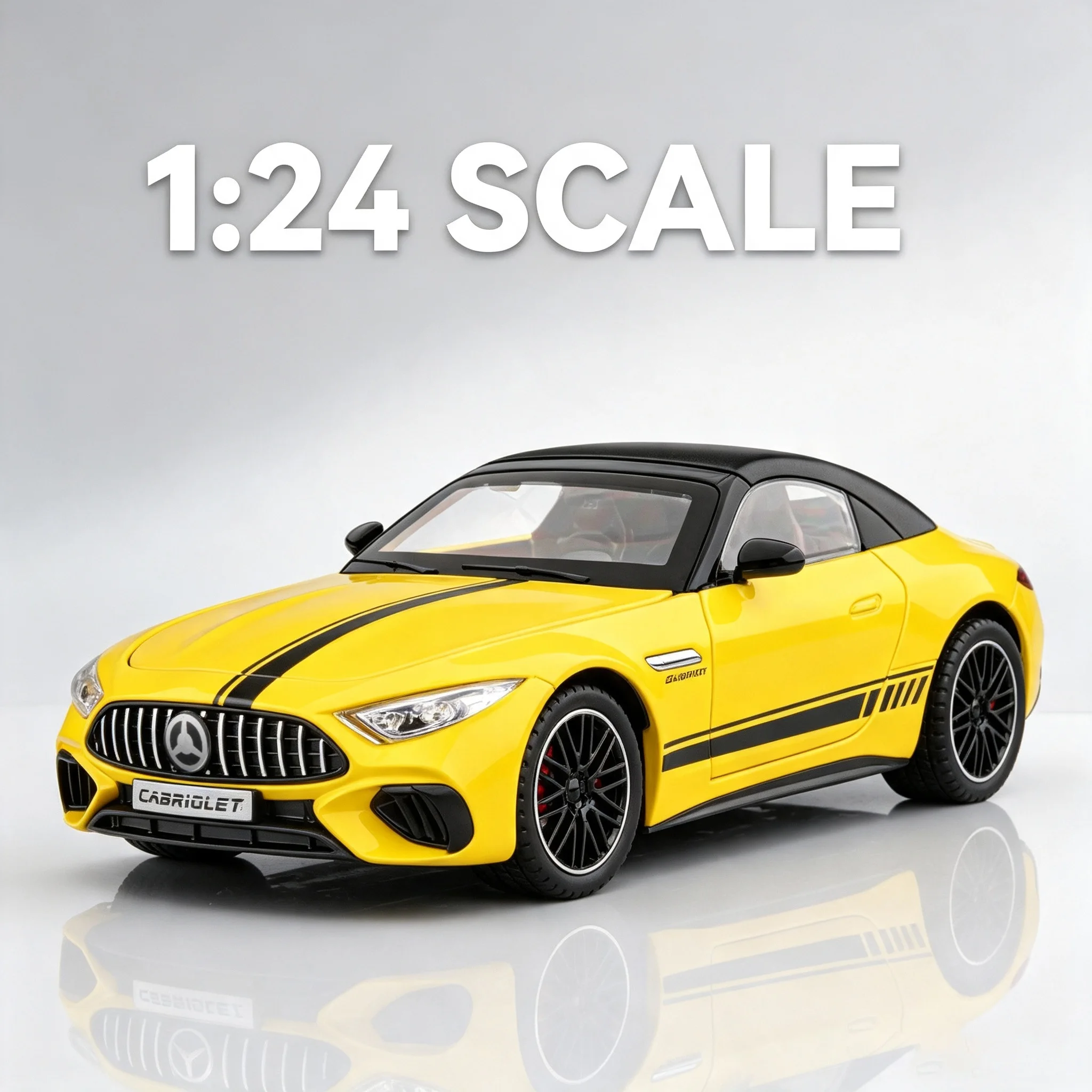 1:24 BenZ SL63 AMG Supercar Alloy Die Cast Toy Car Model Sound and Light Children's Toy Collectibles Birthday Gift