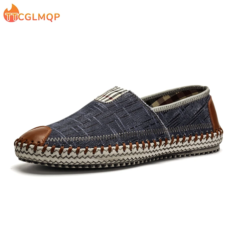 Summer Men Shoes Ethnic Style Hemp Insole Fisherman Breathable Shoes Cool Men Sneakers Casual Flat Loafers Espadrille Big Size