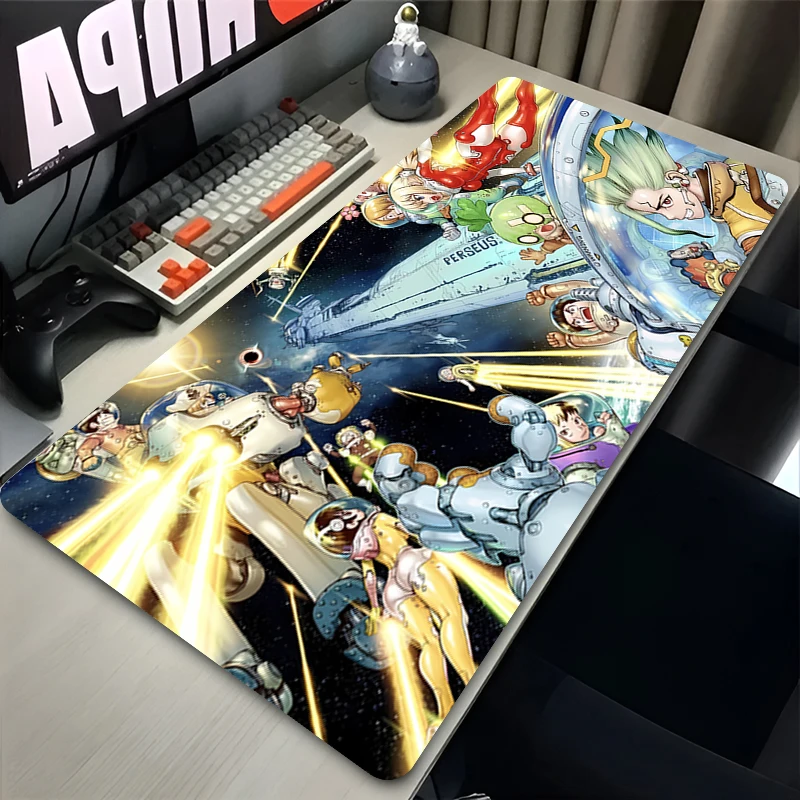 Mouse Pad Dr. Stone Science Anime Mousepad Large Gaming Desk Pad Available Sizes Computer Keyboard Table Desk Mat