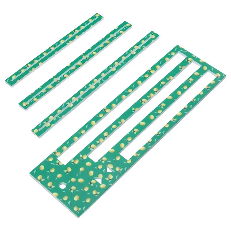 AT19-Zipper Pocket Template, Lemon Pattern Acrylic Zipper Making Templates For 7/8/9 Inch Zippers Measuring Precise Cutting