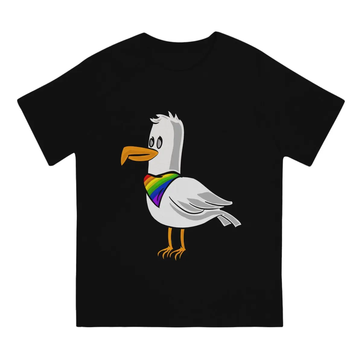 Pride Seagull T-Shirt Men LGBT Pride Funny Tees Crewneck Short Sleeve T Shirt Gift Idea Clothes