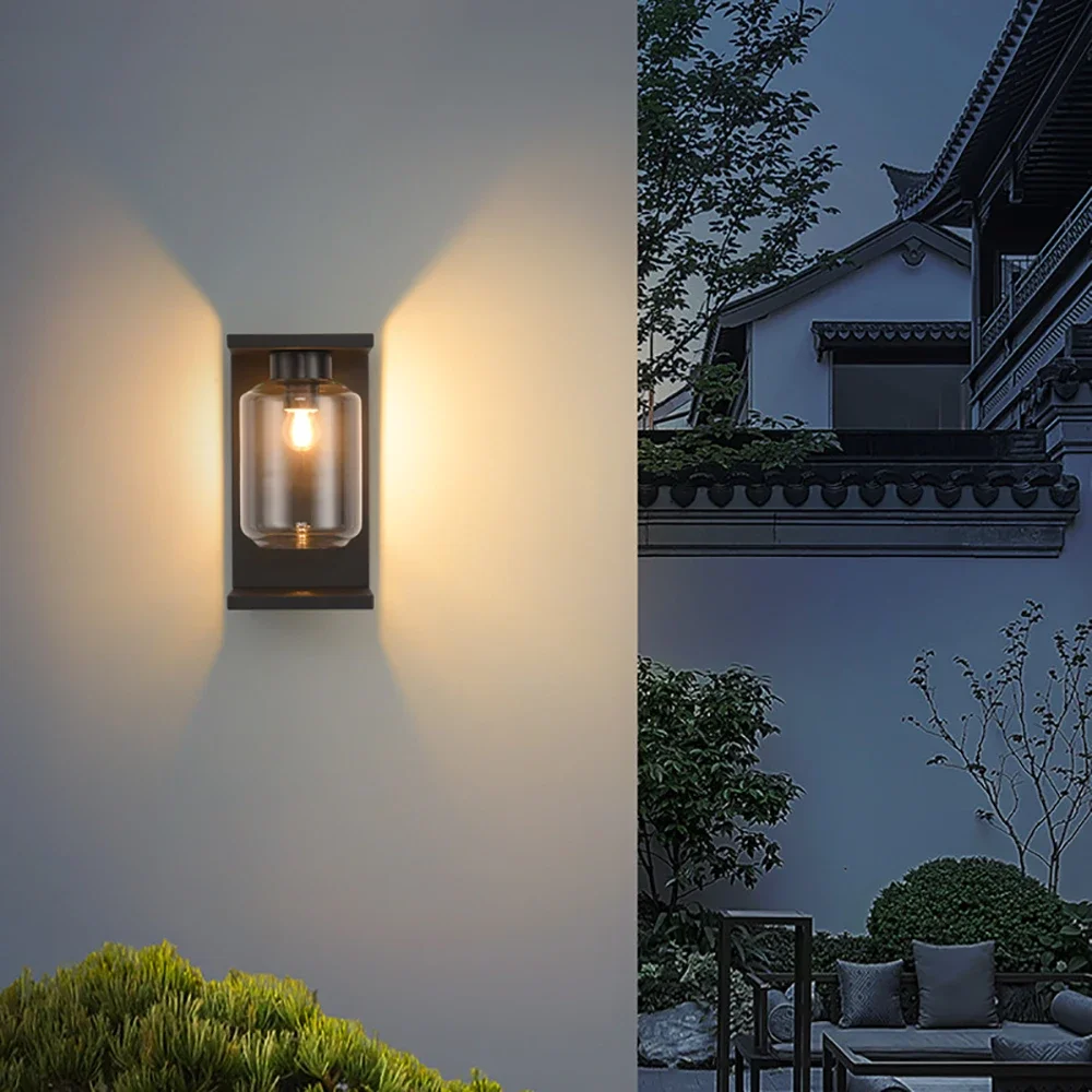 Vintage Outdoor Solar Light Decorative Edison Stainless Steel Waterproof Wall Lamp For Garden External Light villa courtyard