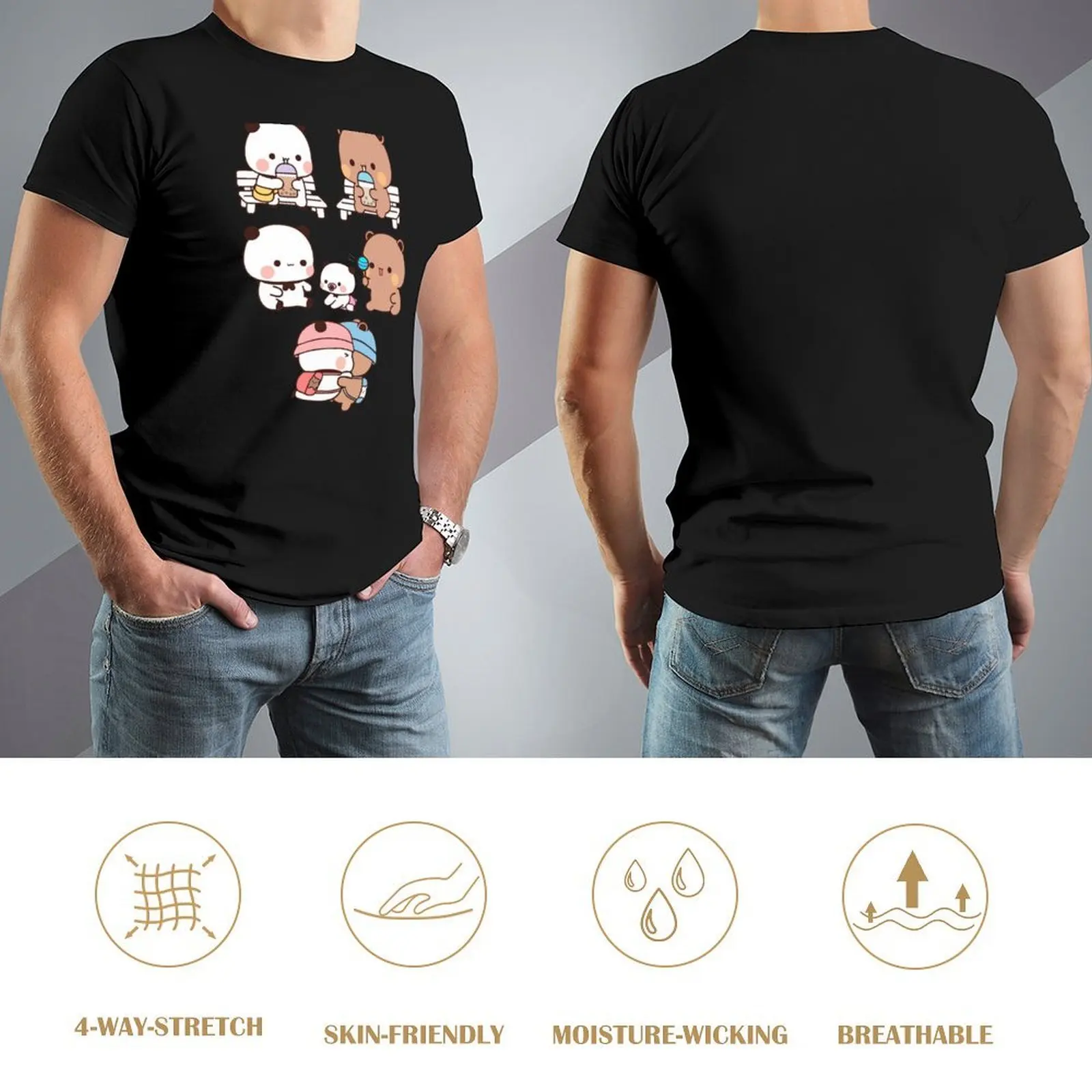 Bear and Panda Bubu Dudu Balloon T-Shirt heavyweights funny meme t-shirts Aesthetic clothing cute tops t shirt for men