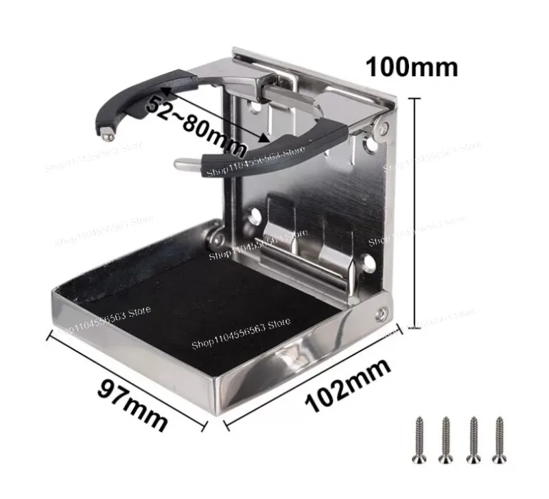 

304 Stainless Steel Folding Cup Holder: Adjustable for Boat, Fishing & RV Use
