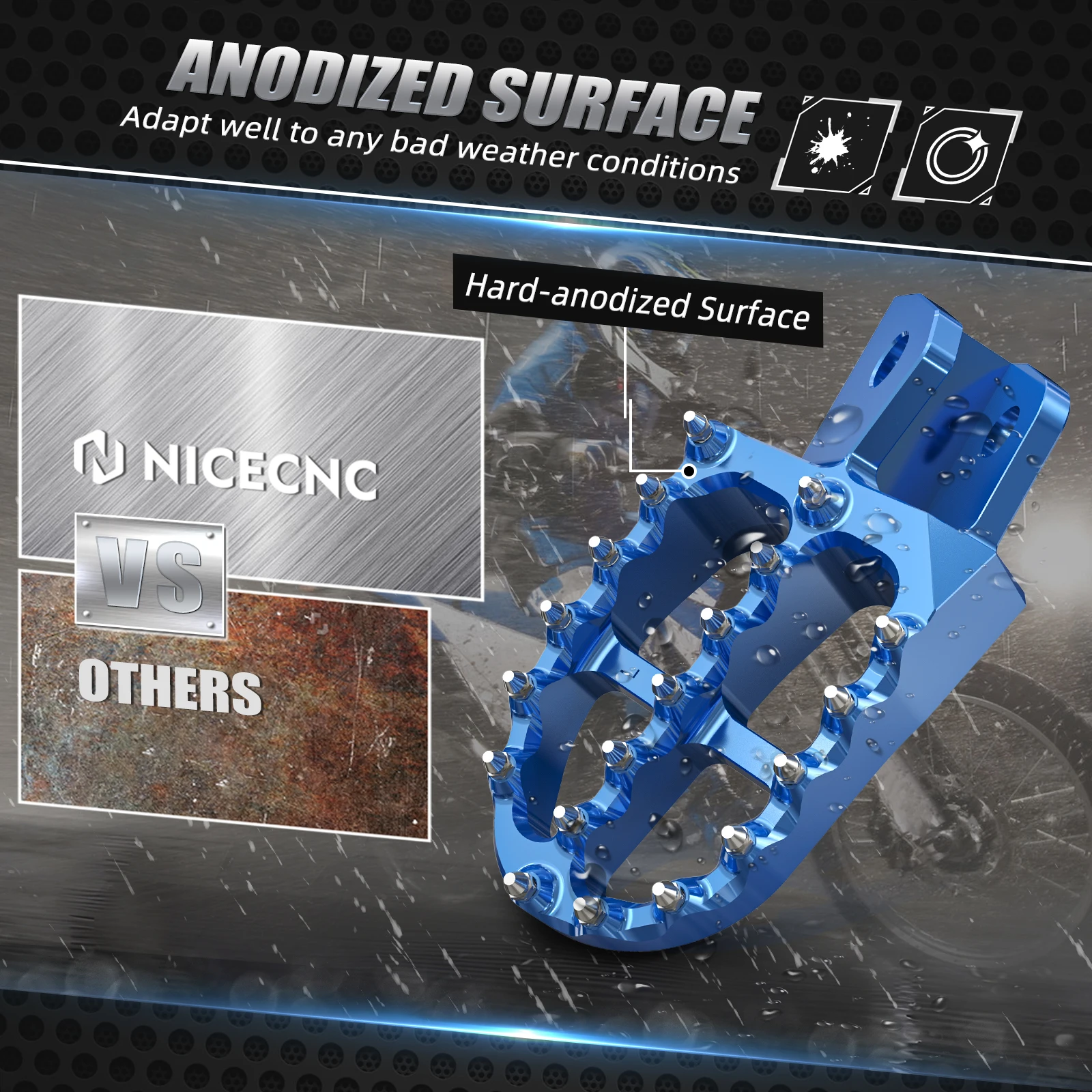 NICECNC لياماها WR250R WR250X WR250 R X 2007-2021 2020 2019 2018 57 مللي متر واسعة البليت أوتاد القدم مساند القدم دراجة نارية اكسسوارات
