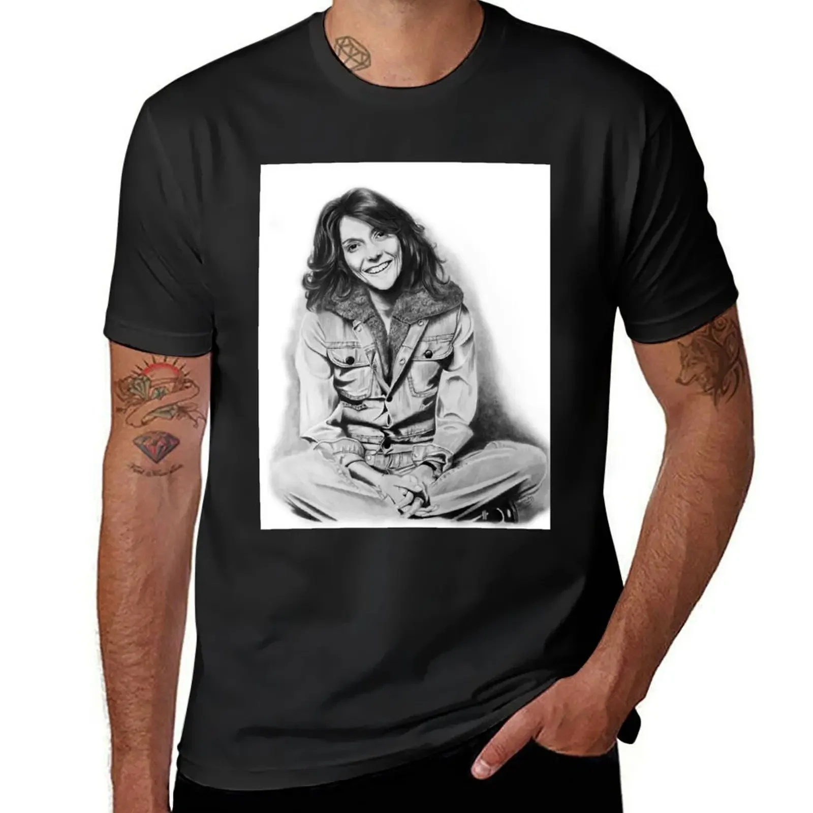 Karen Carpenter Graphite Drawing T-Shirt plus size clothes summer tops graphics mens big and tall t shirts