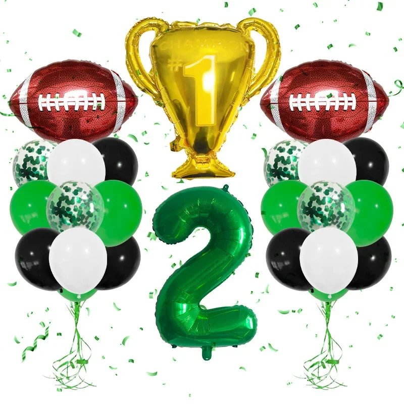 Disney Party Decoration Digital Champion Trophy Rugby Aluminum Film Balloon Set