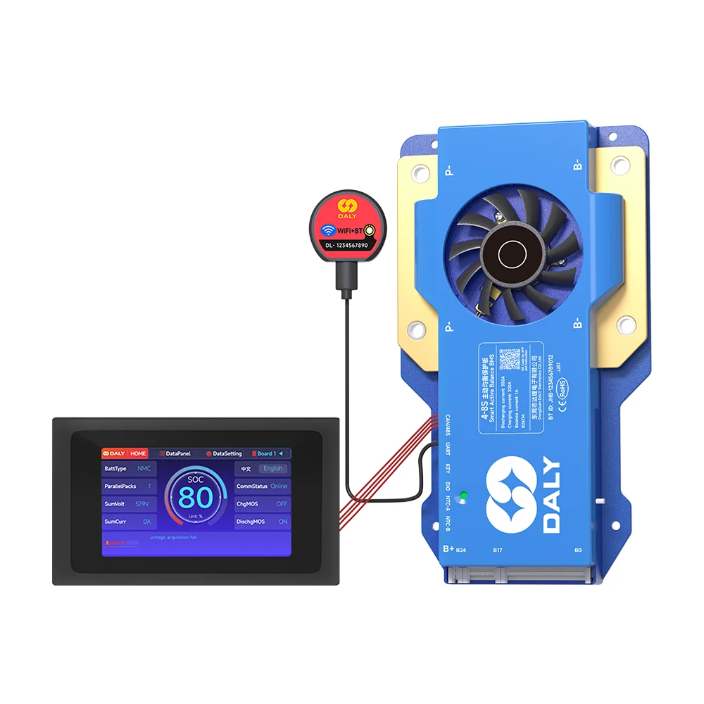 

Latest Smart 4S/12V/8S/24V/16S 48V 40A-500A LiFePo4 Active Balance BMS for lithium battery with LCD/RS485/UART/BT/WIFI