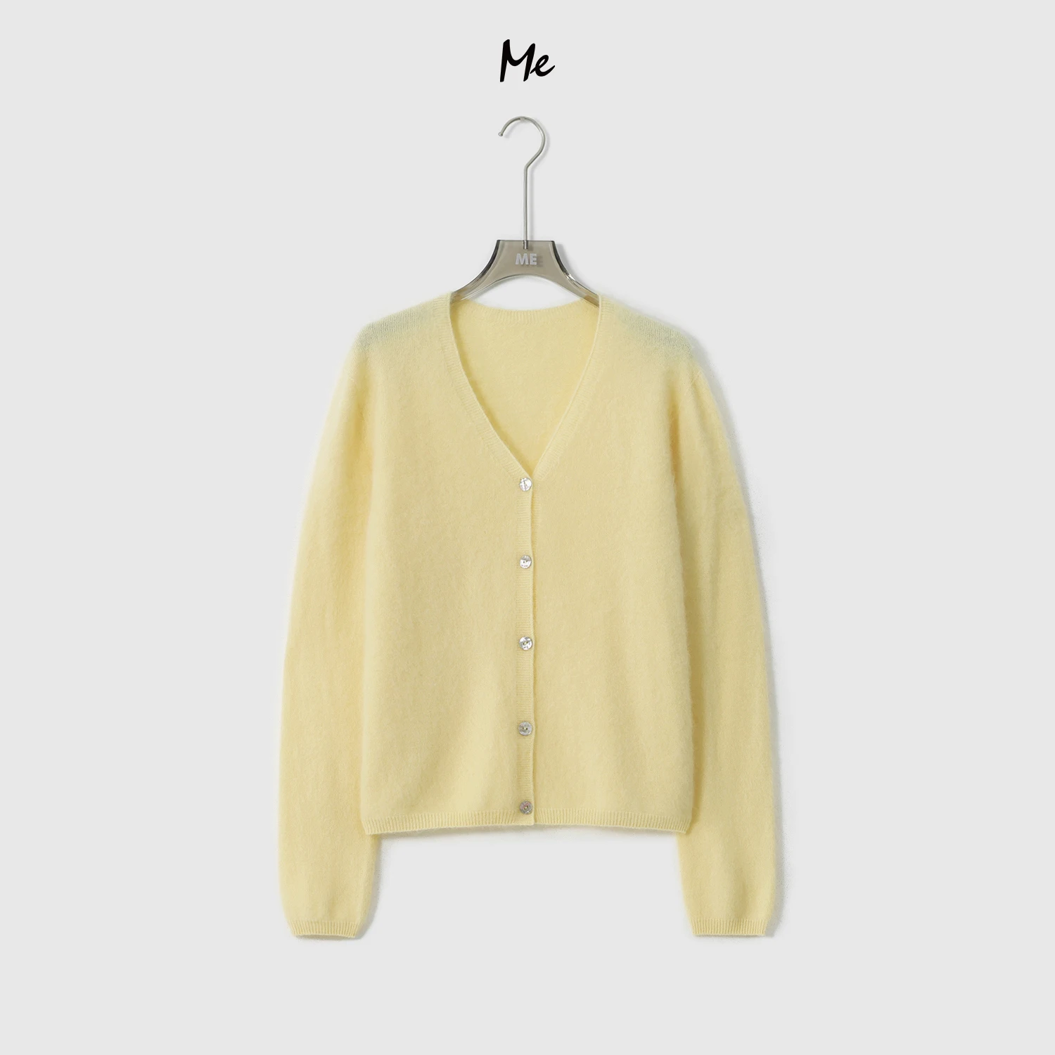 

Кардиган с V-образным вырезом на флисовой подкладке из смесовой шерсти, комфортный крой, длинный рукав, средней длины, на одной пуговице