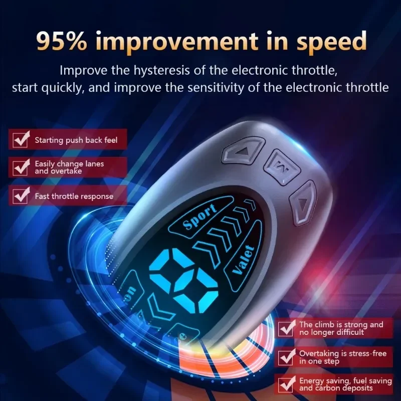 

Новейшая мини-мощная функция, 10-режимный автомобильный электронный усилитель скорости, экономия потребления топлива, автомобильный контроллер дроссельной заслонки F5