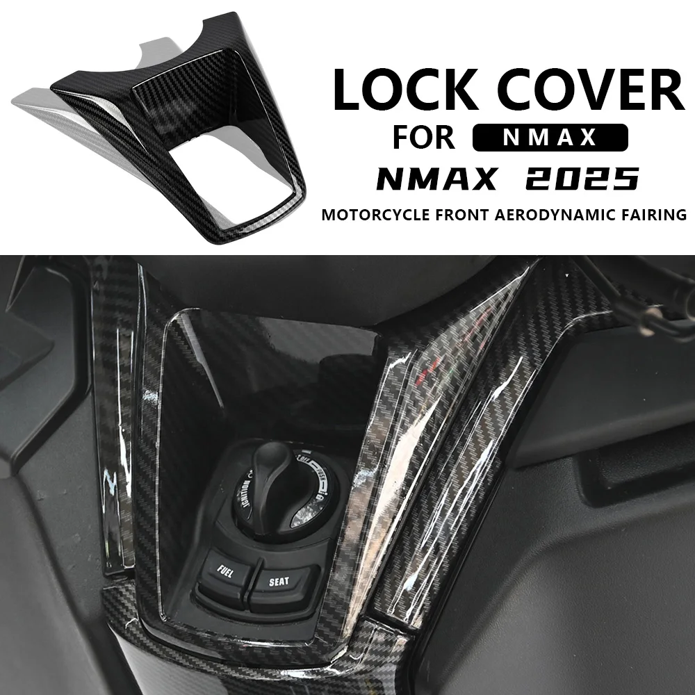 For YAMAHA NMAX 2025 Motorcycle Decorative Cover Carbon Fiber Patterned Door Lock Accessories
