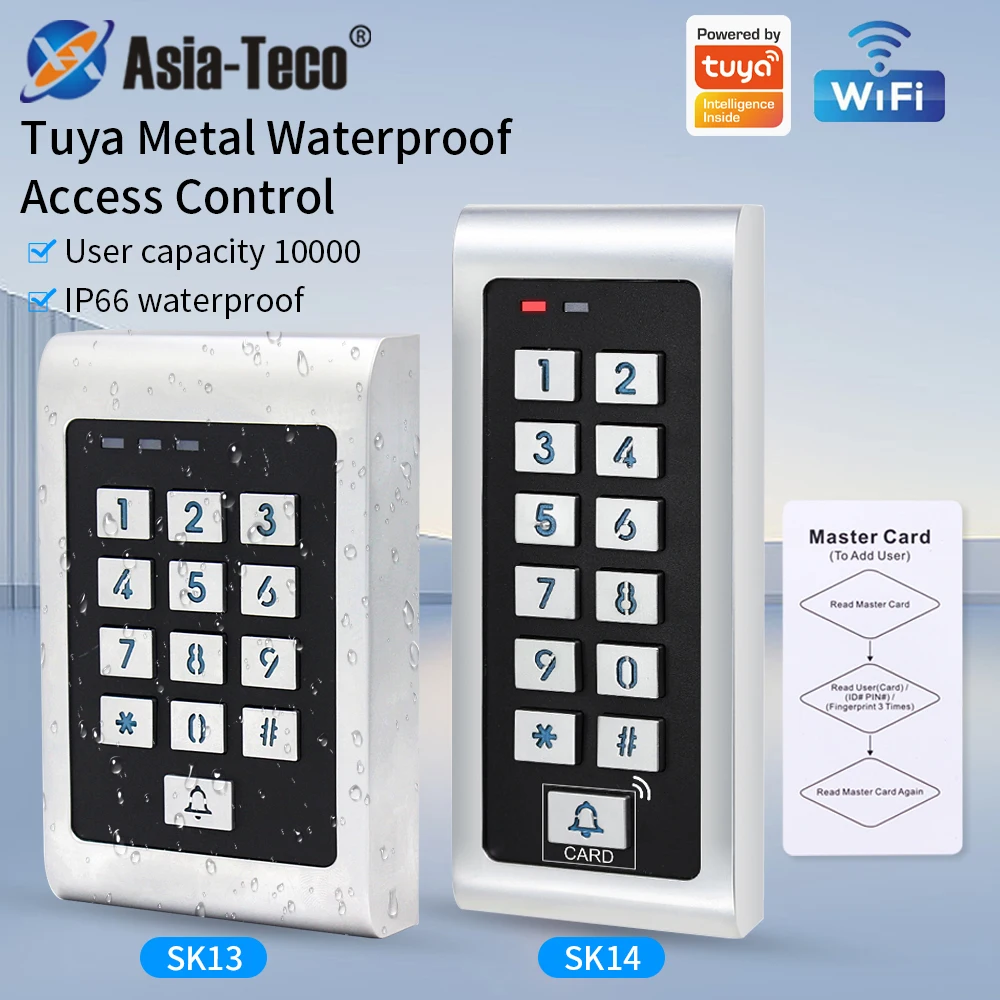 Support Tuya App WIFI Access Controller Zinc Keyboard Backlight Waterproof RFID Independent Access Control System