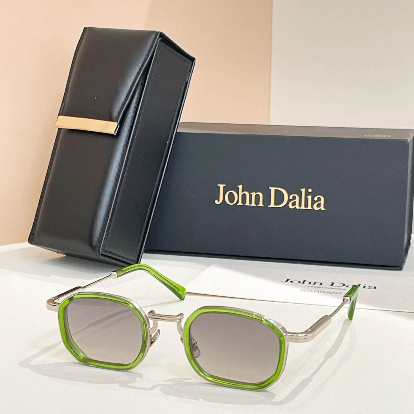 

Original For JOHN DALIA JD JEAN Classic Silvery Alloy Frame Men Sunglasses Polarized Luxury Vintage PopularWomen Couple Eyewear