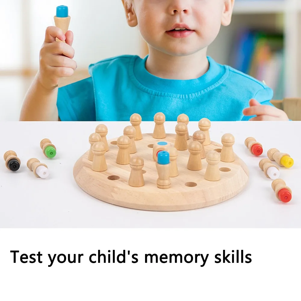 Memory Training Matchstick Chess Game Educational Blocks Matchstick Design Wooden Board Game Block Board Game Parent-Child Game