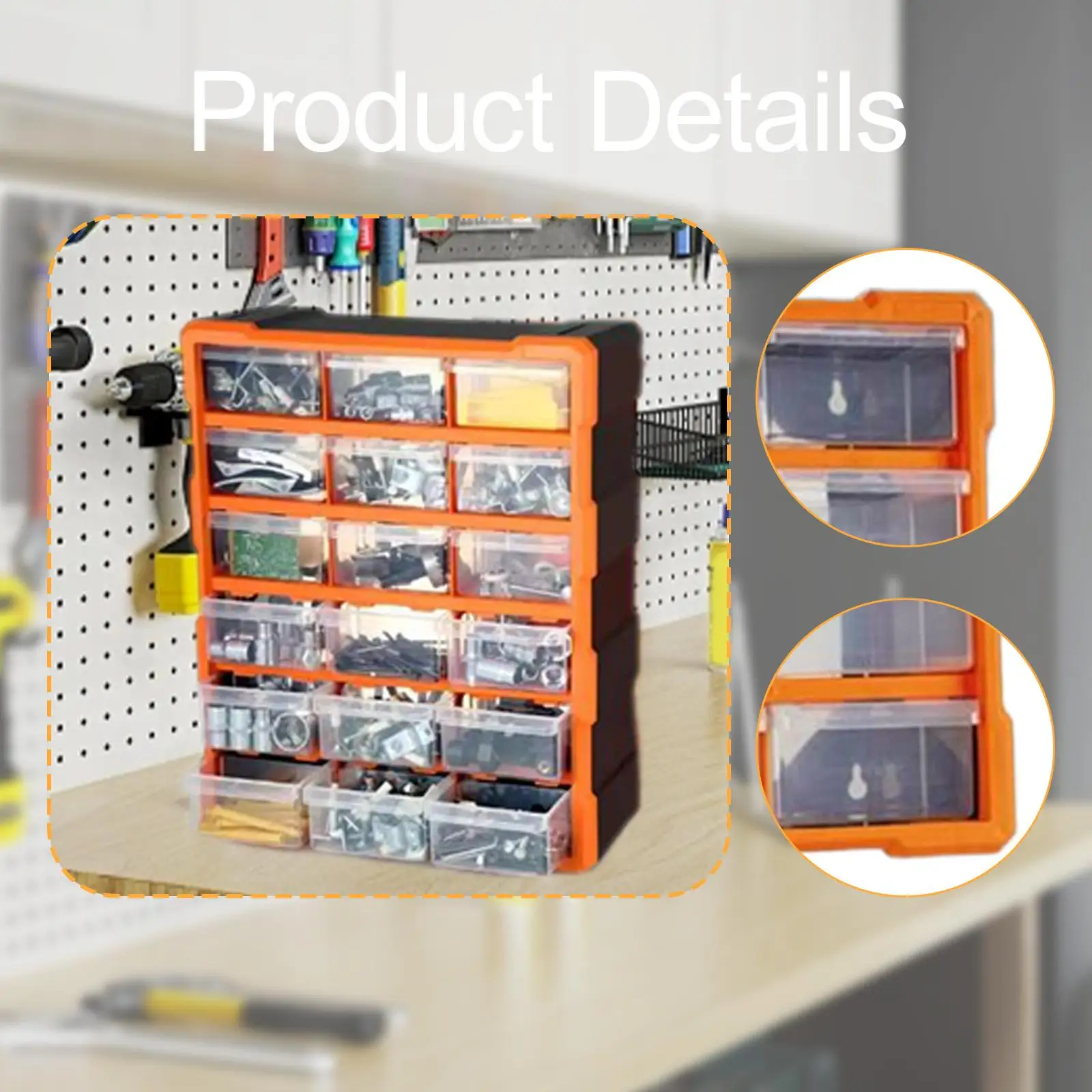 Drawer Storage Cabinet Organizer Versatile with Compartment Hardware Storage Box for Hardware Makeup Small Items Nuts Bolts