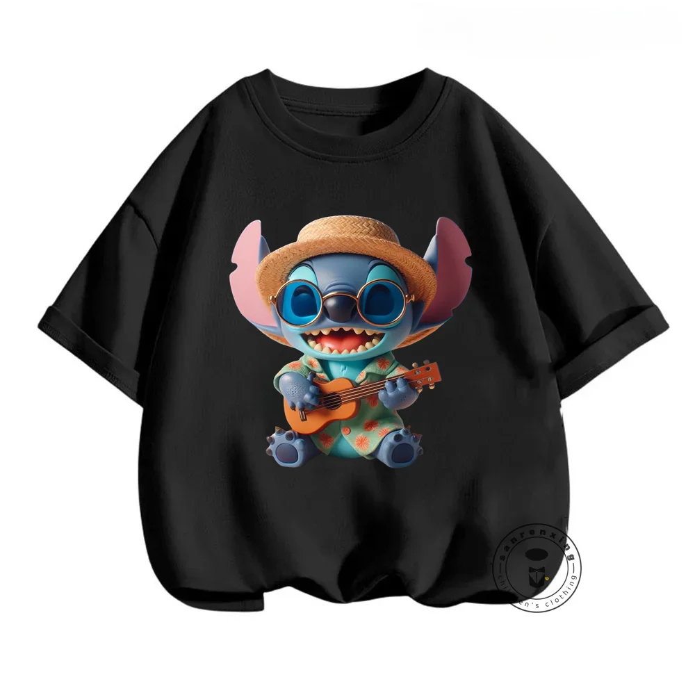 Cute Cool Summer Gear Stitch Marvel Cartoon Printed T-Shirts Fashionable Perfect for Energetic Boys Girls Ideal for Playdates