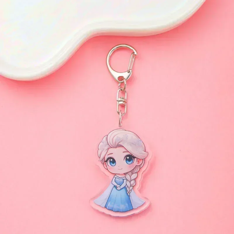 Frozen Anime The Snow Queen Acrylic keychain accessaries Cartoon Ledeno kraljestvo Bag Pendant cute charm Keyring Friends Gifts