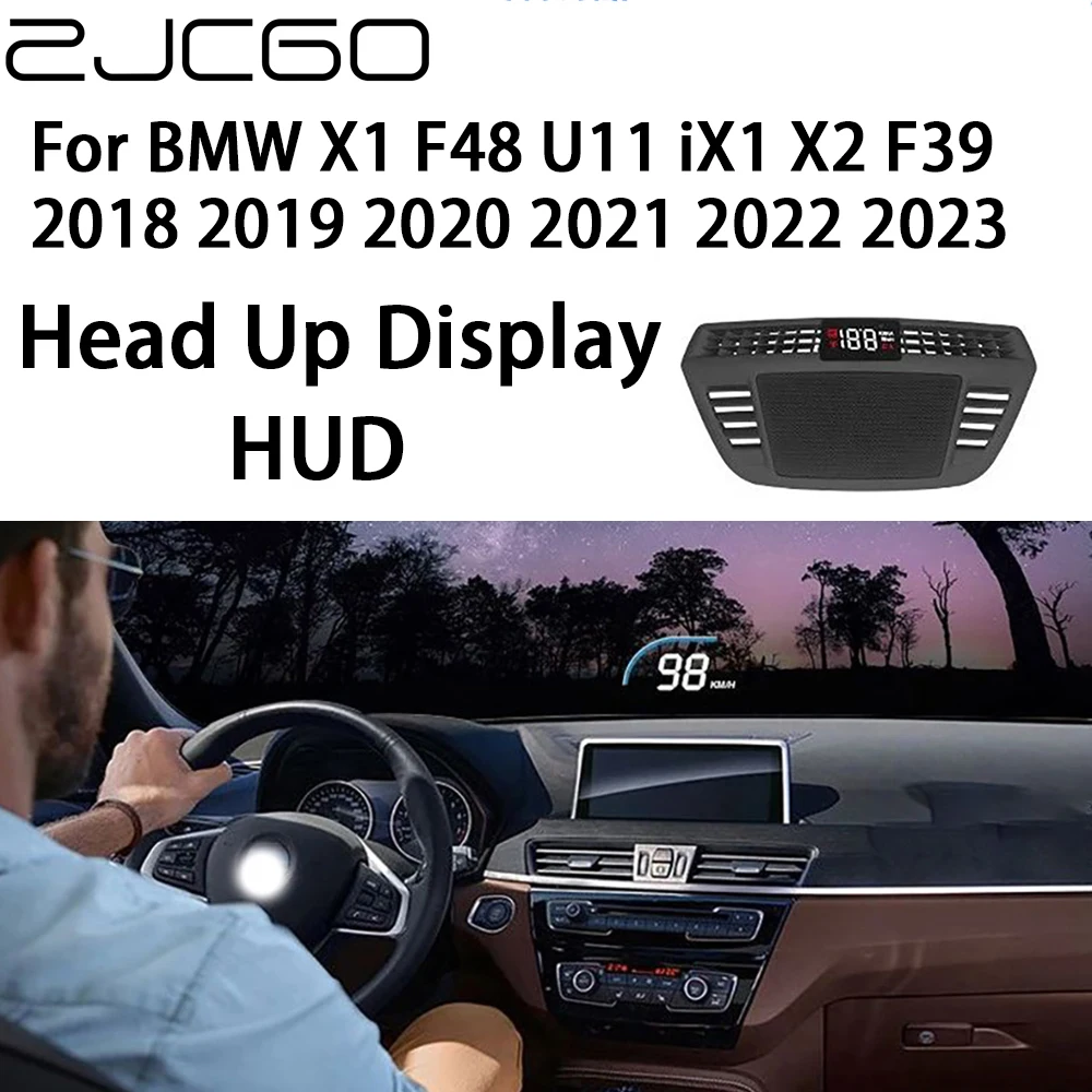 

ZJCGO Auto HUD Car Projector Alarm Head Up Display Speedometer Windshield for BMW X1 F48 U11 iX1 X2 F39 2018~2023