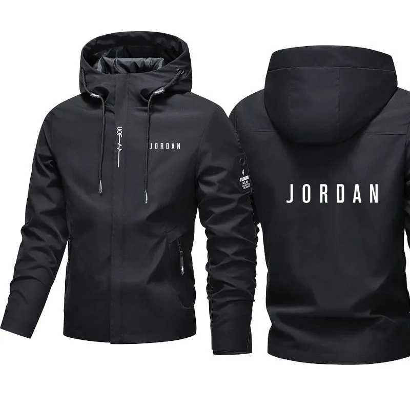 

2026 Spring New High Quality Men's Windproof Zipper Loose Hooded Jacket Casual Fashionable Outdoor Sports Top Coat