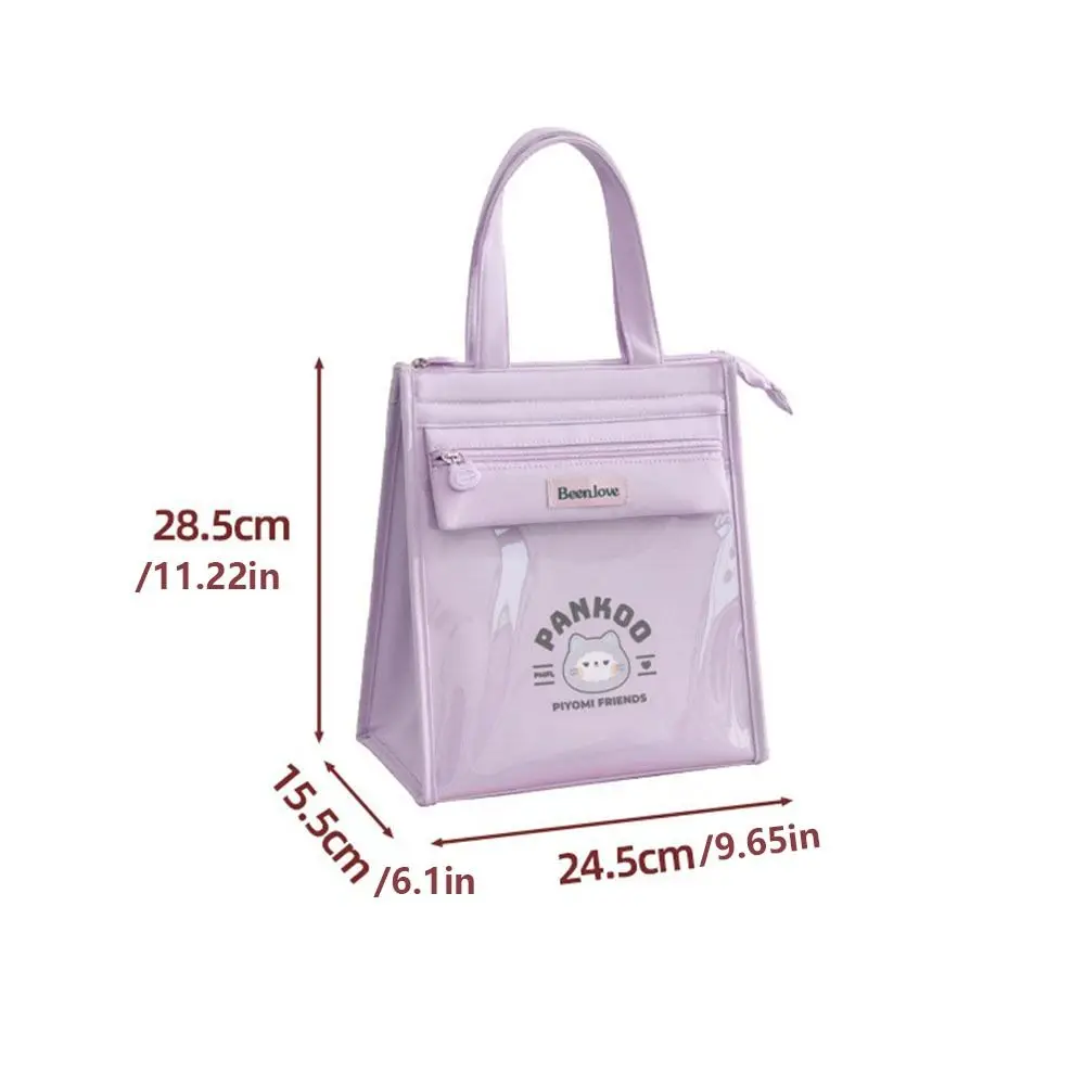 الكرتون الألومنيوم احباط الحرارية لطيف الغداء حقيبة معزول المحمولة نزهة حقيبة يد سعة كبيرة دائم الغذاء حقيبة التخزين الفتيات