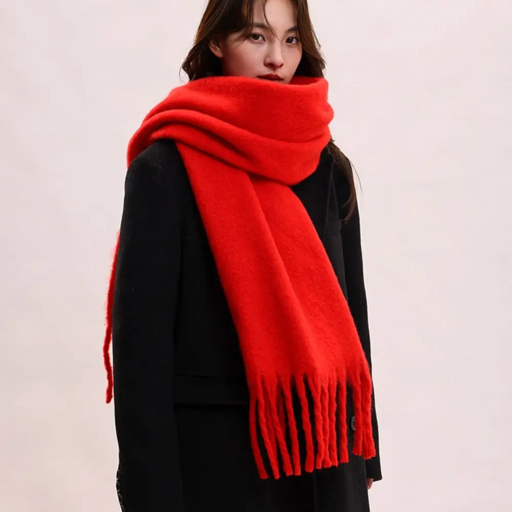 الكلاسيكية الموهير الشتاء وشاح من الصوف شرابة الشتاء أوشحة كشميرية بلون رشاقته شال طويل طالب