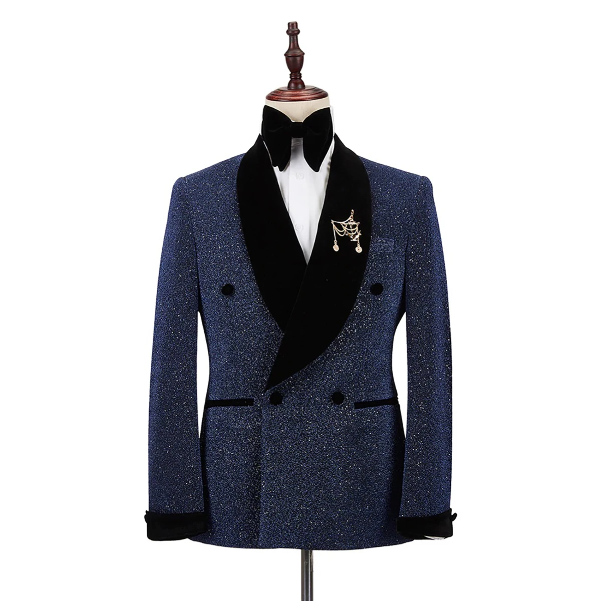 Sparkly Fashion Men's Suit Blazer Shawl Lapel Tuxedos Slim Fit Groom Wear For Wedding Prom Evening Party  Only Jacket Customize