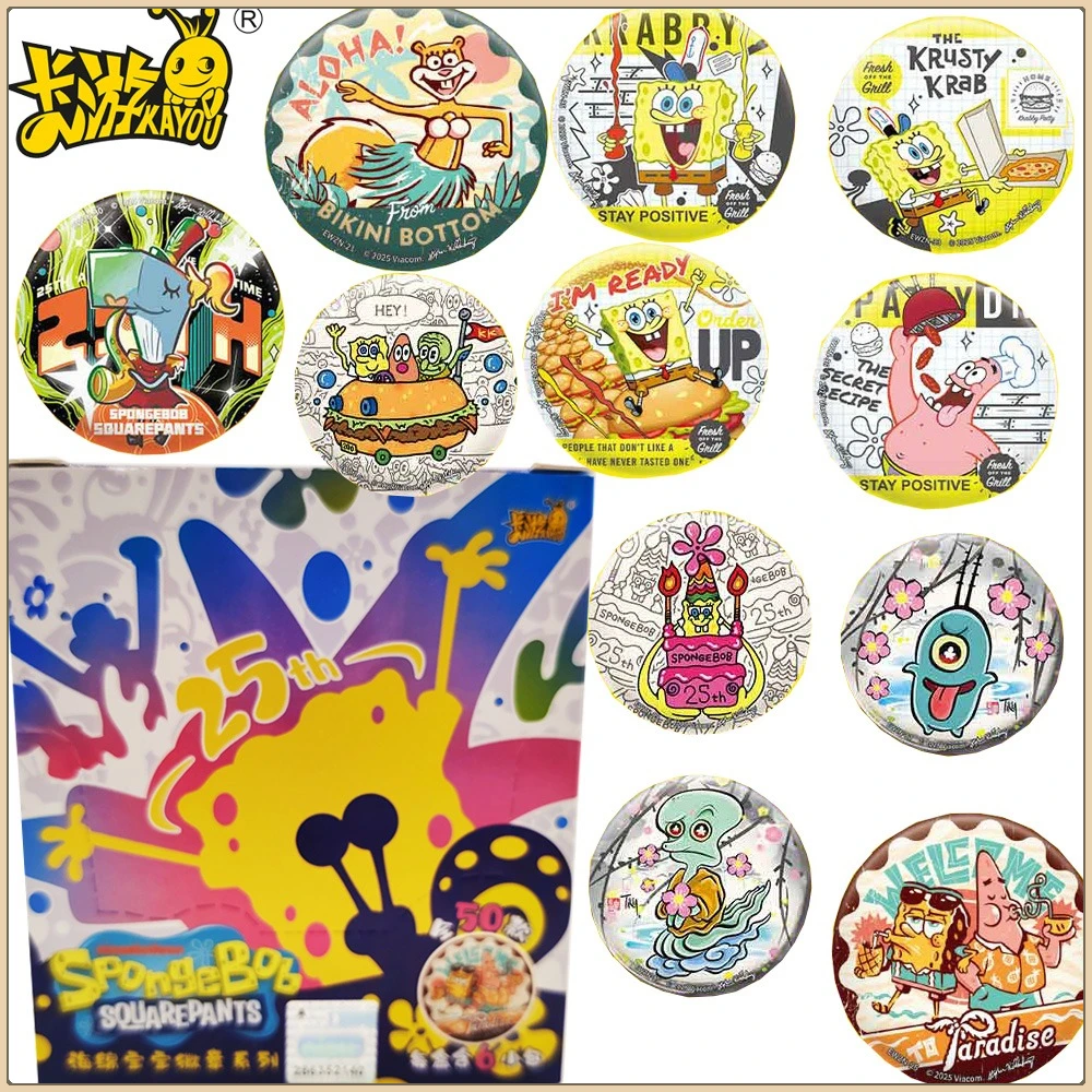 

New Kayou SpongeBob SquarePants Anime Peripheral Popular Characters Badge Cartoon Unique Design Brooches Bag Accessories Gifts