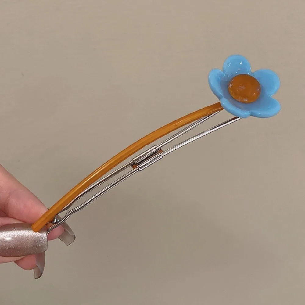 Cute Colorful Bead Horizontal Hair Clip Candy Color Non-Slip Clip Hairpin Hair Styling Tool Women Girl