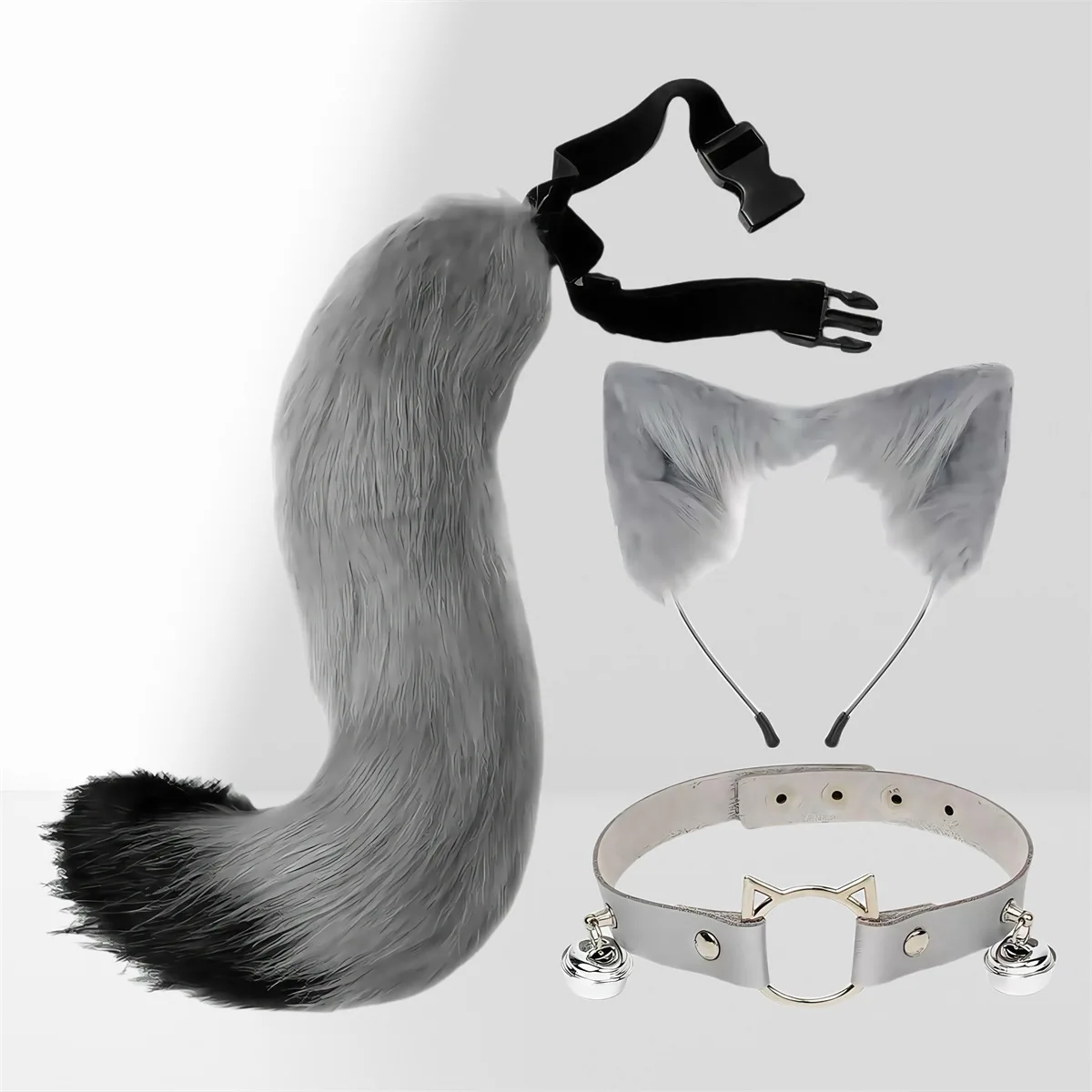 3 قطعة/المجموعة اليابانية القط قناع هالوين زي الاكسسوارات أفخم القط الأذن القط ذيل طوق النساء الفتيات تأثيري حزب اللباس الدعائم #5