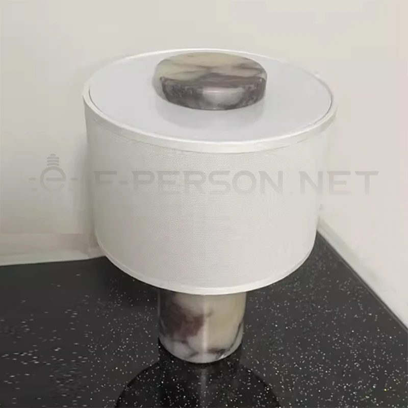 Luxury Marble Table Lamp with Fabric Shade | Modern Decorative Bedside Light for Living Room & Bedroom