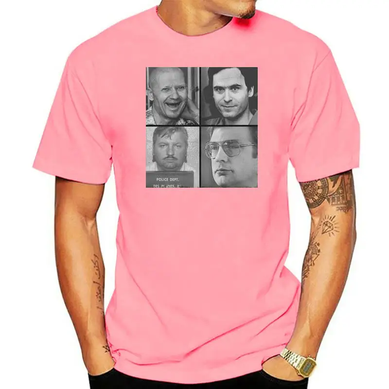 Serial Killers T-Shirt, Ted Bundy T-Shirt, Andrei Chikatilo T-Shirt, John Wayne Summer 2022 100% Cotton Normal Custom Design Shi