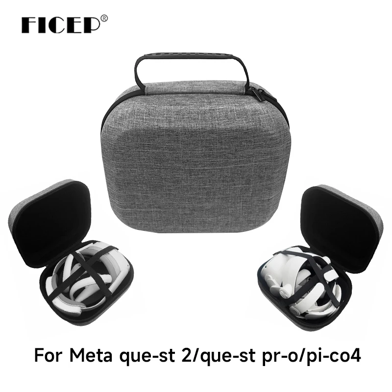 

FICEP Bag For quest pro Quest 2 / Pico 4 Case Portable Boxes VR Headset Travel Carrying Case Hard EVA Storage Box Bag