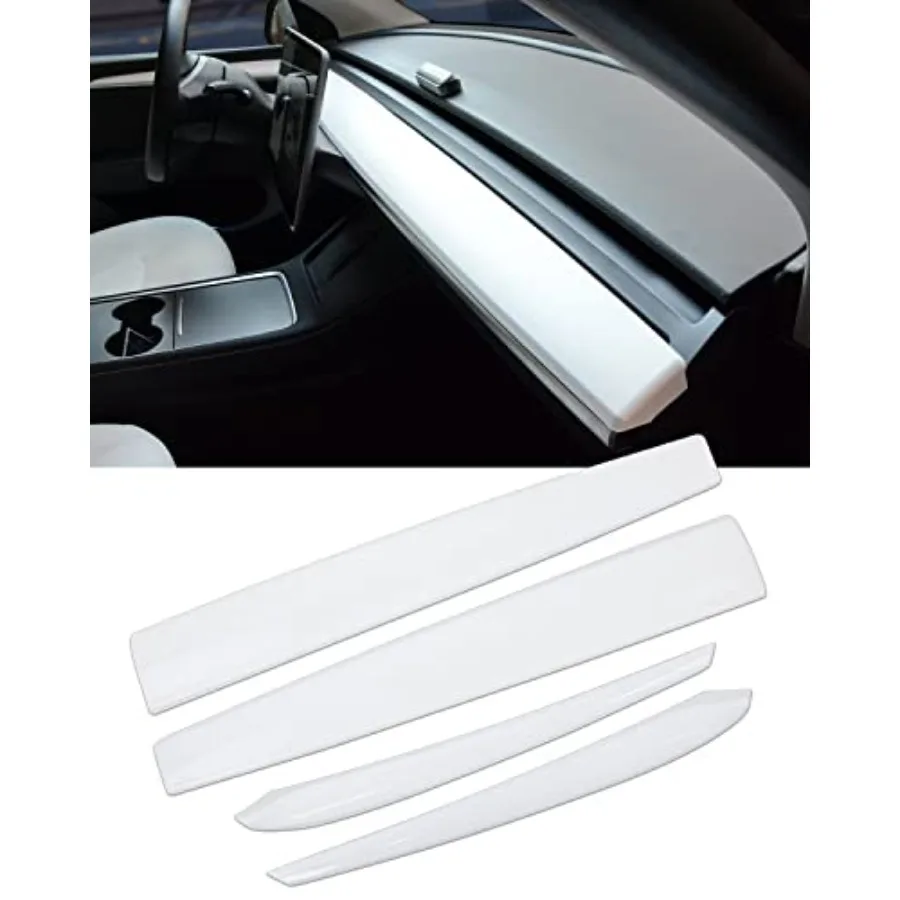 Dashboard Cover Wrap and Front Door Inner Armrest Panel Cover Trim Compatible with Model 3 2021-2023 Model y 2020-2025, NOT for