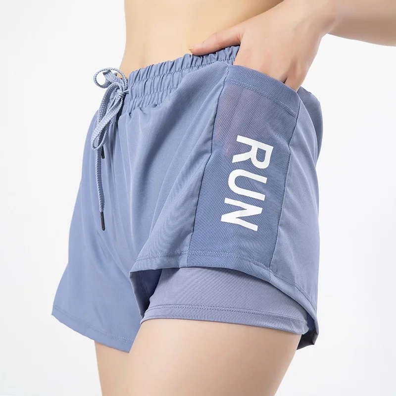 Sports Shorts Women\'s Loose RUNning Fitness Anti-running Fast Drying High Waist Leisure Yoga Shorts Run