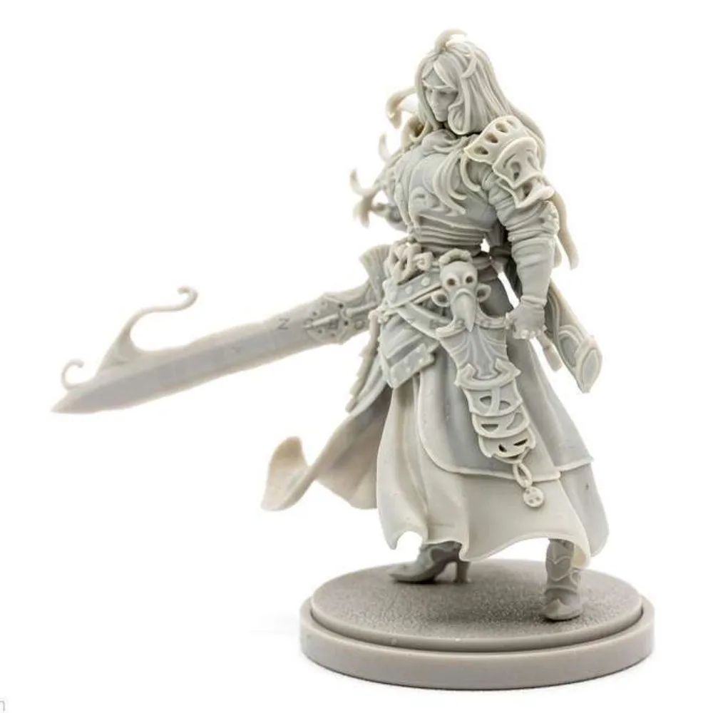 38mm Beauty Soldier Resin Figure Model Kit Fantasy Female Warrior 3D Printing Unassembled view 2