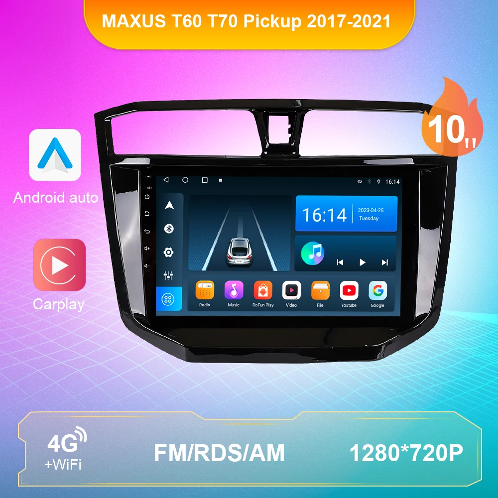 

9/10 Inch Carplay Car Radio For MAXUS T60 T70 Pickup 2017-2021 Automotive Multimedia Player Navigation Autoradio 2Din FM/AM/RDS