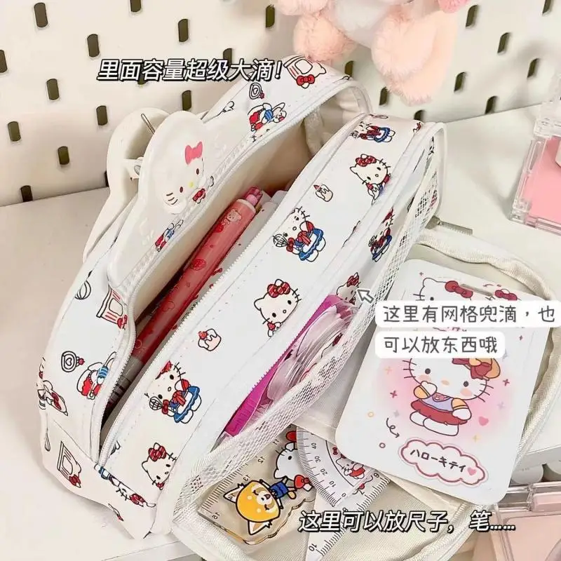 Sanrio Cute Large Capacity Storage Bag Hello Kitty Penbag Kawaii Pochacco Multi-Layer Penbag Cartoon Stationery Gifts