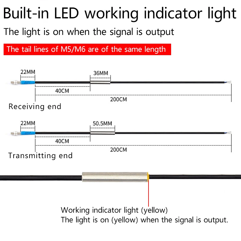PARMA sensorM5/M6 mini micro-miniature laser beam photoelectric switch sensor laser sensor visible red light ordinary light spot