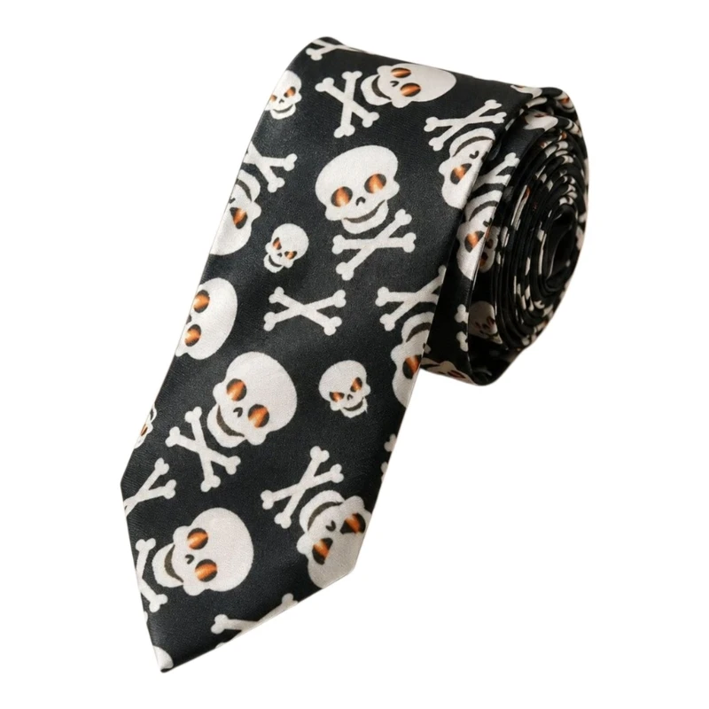 gravata-fantasia-com-estampa-esqueleto-q39c-para-adultos-gravata-preta-para-festa-halloween