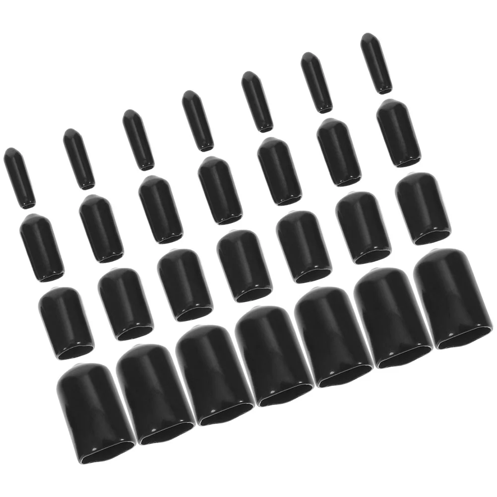 80pcs Thread Protector Rubber End Caps 3 6 9 12mm Inner Diameter Furniture Metal Tubing Post Cover Protective Screw Cap