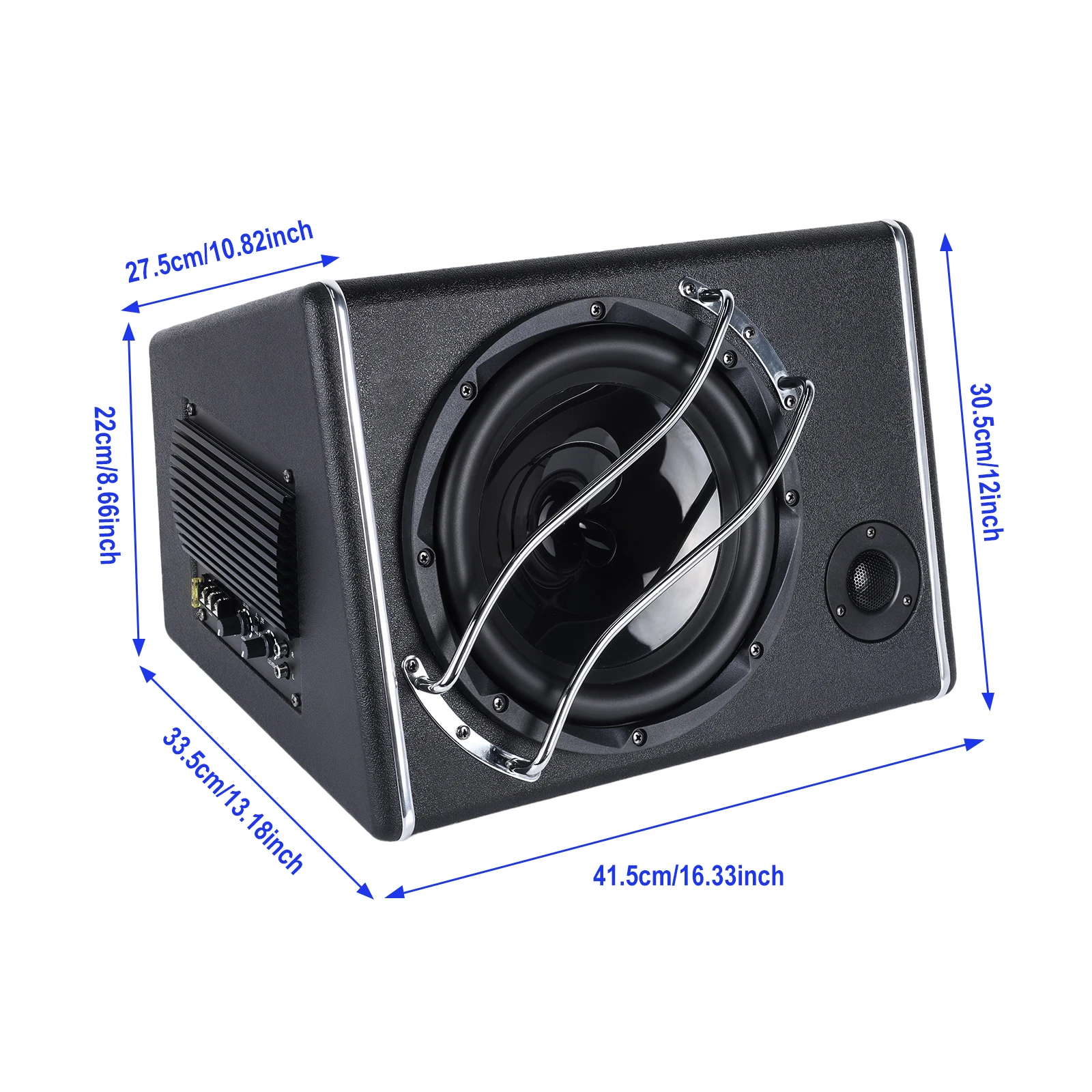 Podofo 1 Set 10 Zoll 3800W Auto-Subwoofer mit Bandpass-Subwoofergehäuse für 12V Auto LKW Marine Boot Audio-Upgrade – Detail 6