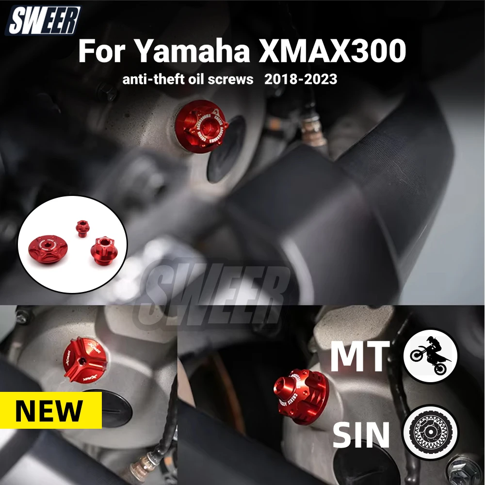 

Декоративные винты двигателя мотоцикла, подходят для Yamaha XMAX300 2018-2023, противоугонные масляные винты и магнитные крышки двигателя