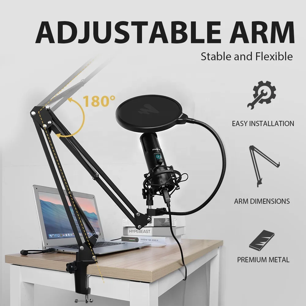 MAONO Professional USB Microphone Studio Mic with  Mic Gain Knob and One-Touch Mute Podcasting Gaming Microphones view 4